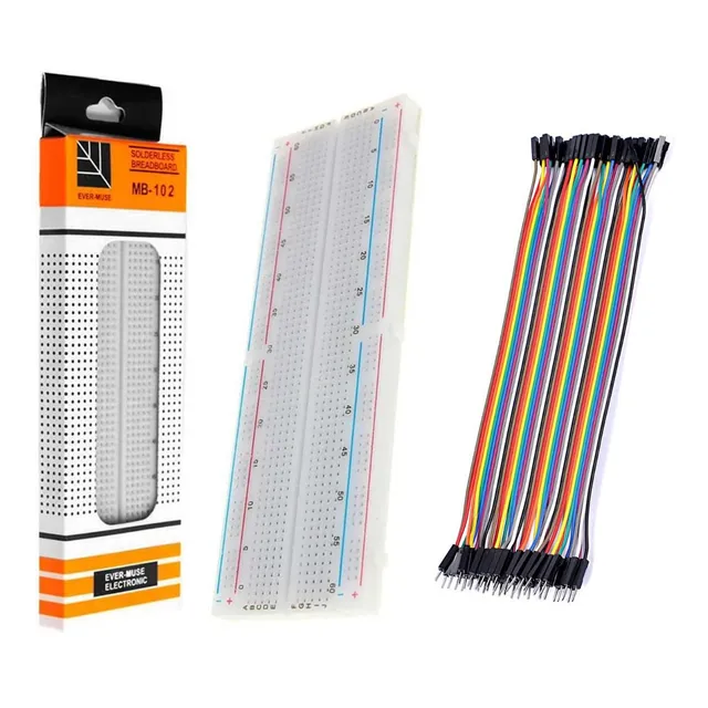 Kit Protoboard 840 Puntos+ 40 Jumpers 20cm Finos Arduino