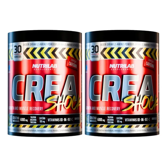 Creatina Nutrilab Crea Shock X 300 Grs X2 Fuerza Volumen en Polvo Sabor Uva