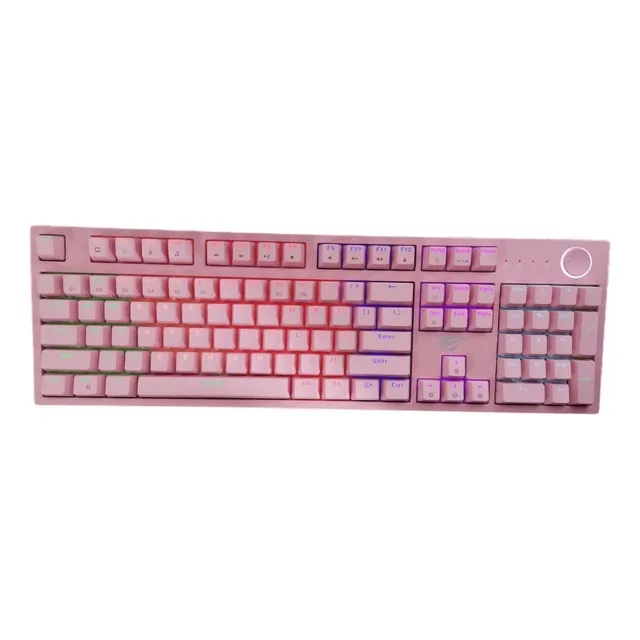 Teclado Gamer Mecanico Retroiluminado Rgb Alambrico Portatil Teclado Rosado