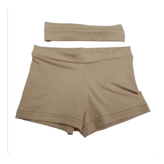 Short Calza Corta Color Piel Con Vincha