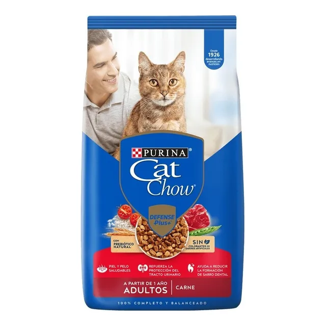 Alimento Cat Chow Defense Plus para gato adulto sabor carne de 15 kg