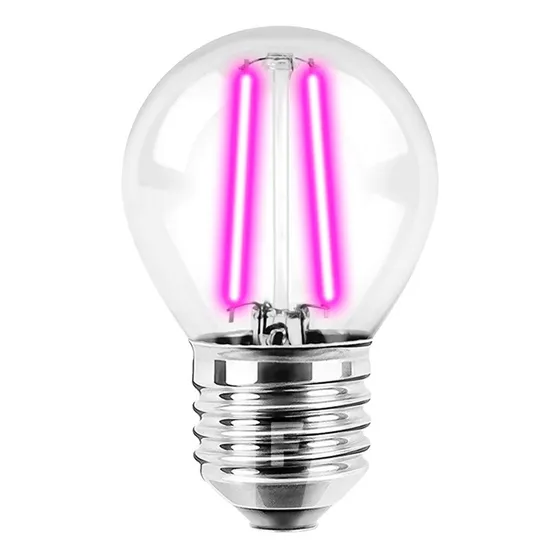 Lampara Gota Yarlux Foco Led Luz Color Magenta 2 Watts Vintage Decorativa Retro Rosca Edison E27 160 Lúmenes