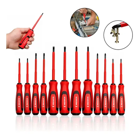 Kit 12 Jogo Chaves Isoladas Imã Fenda E Phillips Eletricista