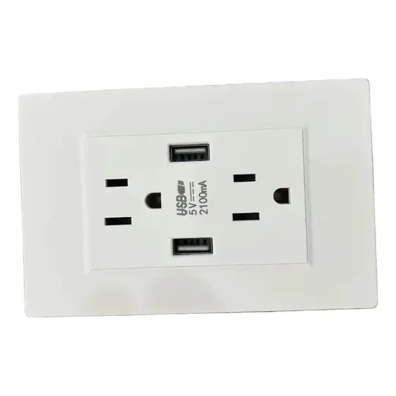 Toma Corriente Doble Y 2 Puertos Usb Carga Rápida
