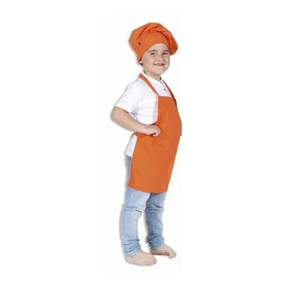 Combo Delantal Gorro Tipo Hongo Niños Mini Chef Disfraz Ofer