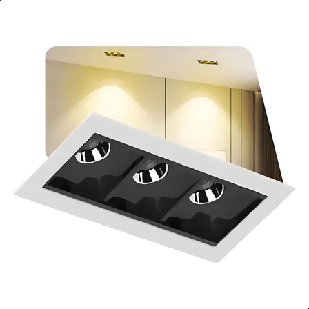 Spot Embutir Led Picco Triplo 6w Quadrado 24º Linear Estrutura Branco/preto 4000k 127/220v