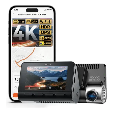 Câmera Veicular 4k 70mai 3'' Hdr Gps A800se Adas Wifi App 24 4k A800se