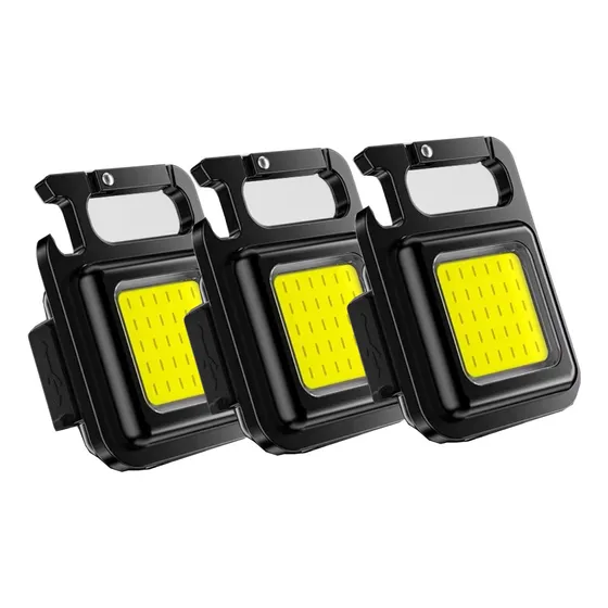 Pack X3 Linterna Llavero Led Usb Recargable Iman Abridor