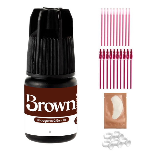 Cola Adesivo Brown Beautify Pro 3g Para Alongamento Cílios Cola Adesivo Brown Beautify Pro 3g Para Alongamento Cílios