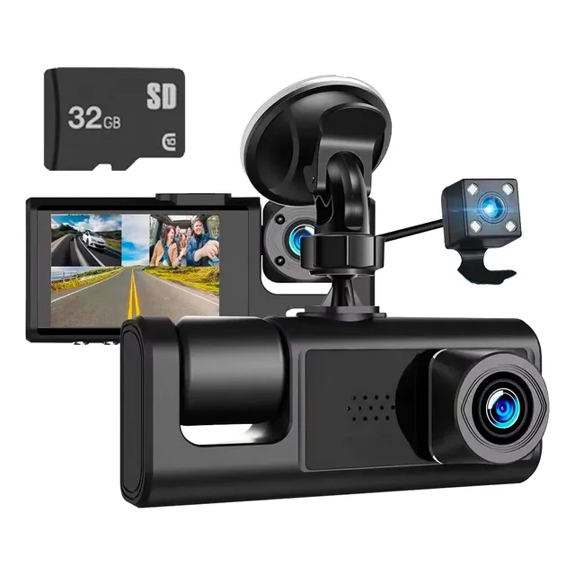 Cámara Auto Vehículo Seguridad  32gb 3 Cámaras, Reversa