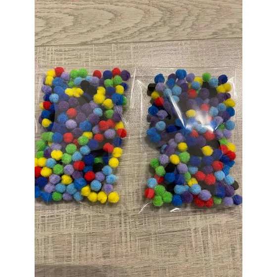 400 Mini Pompones 8mm Surtidos Colores. Oferta!