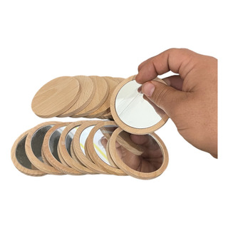 15 Espejos De Bolsillo Madera Mujer Bolsa Cosmetico Delgados 15 Espejos De Bolsillo Madera Mujer Bolsa Cosmetico Delgados