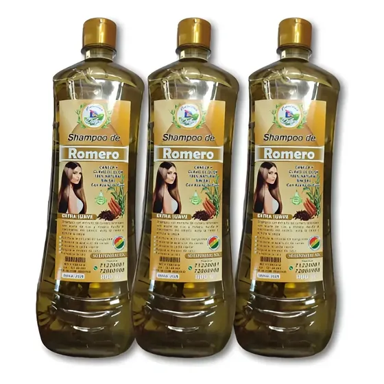 3 Unidades De Shampoo Romero Crece Pel Sin Sal 1100ml Brillo | Cuotas sin interés