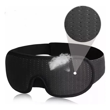 Antifaz 3d Para Dormir Cubre Ojos Respirable Suavidad Color Negro