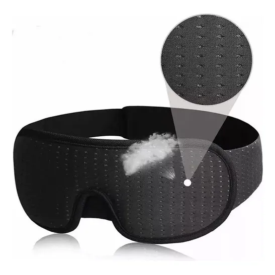 Antifaz 3d Para Dormir Cubre Ojos Respirable Suavidad Color Negro