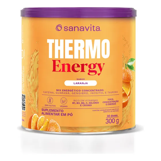 Suplemento Sanavita Thermo Energy Sabor Laranja Em Lata 300g