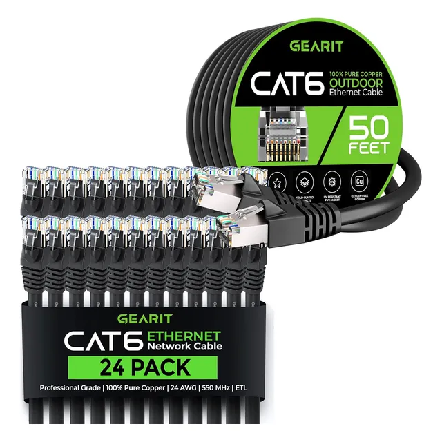 Paquete De 24 Cables Ethernet Cat6 De 1.5 M Y 15.2 M