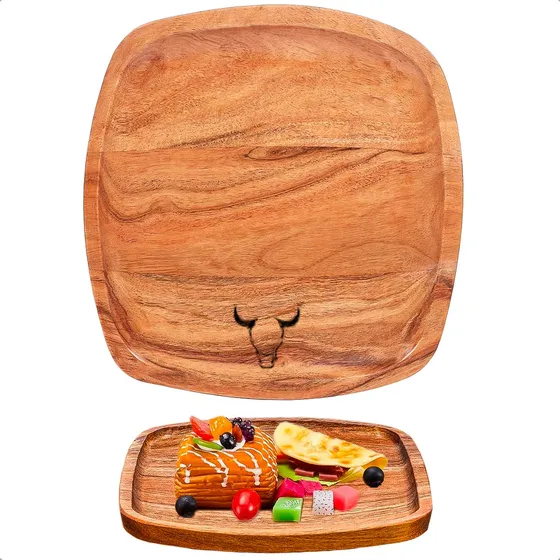 Plato Madera Acacia Plato Wayu Plato De Madera 25cm Bandeja Wayu Plato De Madera Platos Wayu 25 Cm Platos Para Cocina Platos Decorativos Wayu