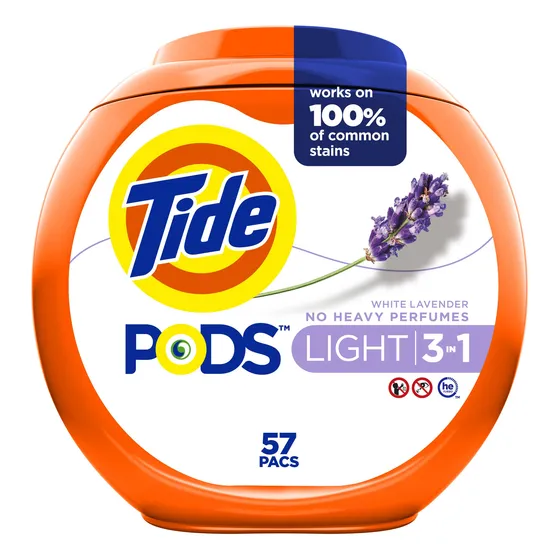 Detergente Para Roupa Tide Pods Light 57 Pacotes De Lavanda 