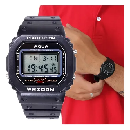 Relógio Masculino Digital Pulso Esportivo Militar Cronômetro Preto Azul-marinho Cinza