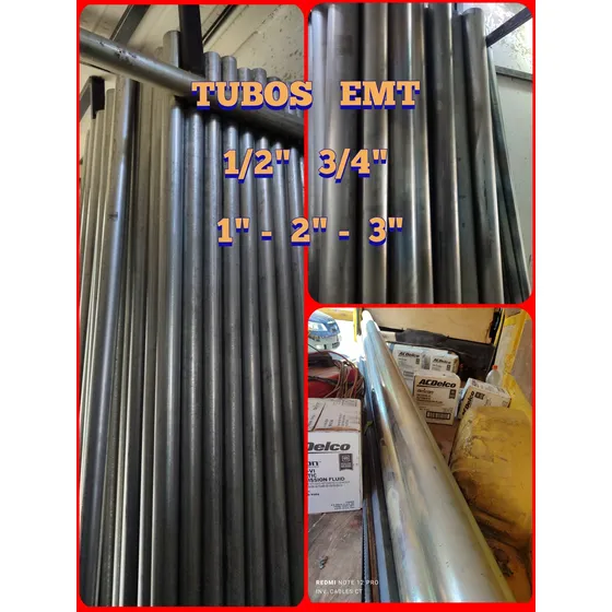 Tubos Emt 1/2  3/4  1  2  3  Pulgadas Galvanizado Electricid