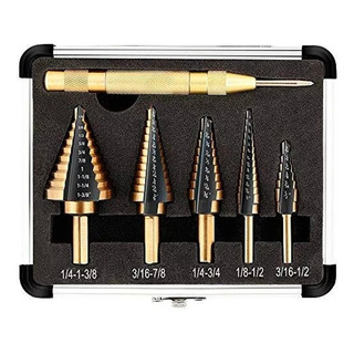 Broca Escalonada De Acero Rápido 6 Uds.+estuche De Aluminio Broca Escalonada De Acero Rápido 6 Uds.+estuche De Aluminio