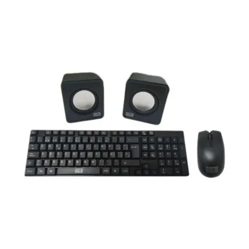 Teclado Mouse Cornetas Kit Combo Pc 