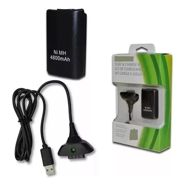 Cable De Carga Y Batería Recargable Para Joystick Xbox 360