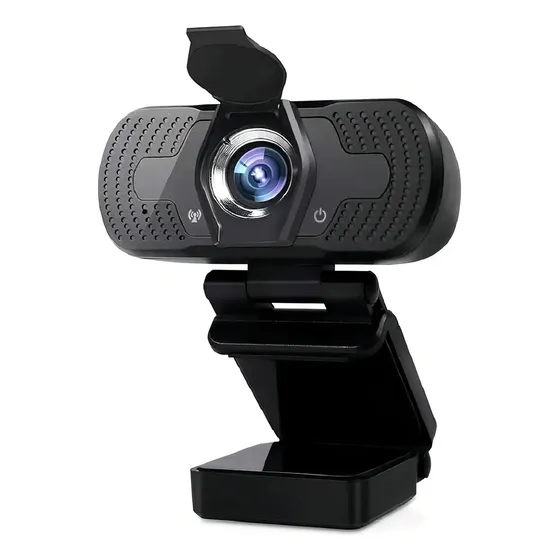 Webcam Full HD 1080p ZAUN com Microfone e Tampa Plug & Play