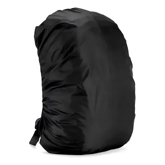 Funda Cubre Mochila Cobertor Anti Lluvia Impermeable Camping Color Negro Diseño De La Tela Liso