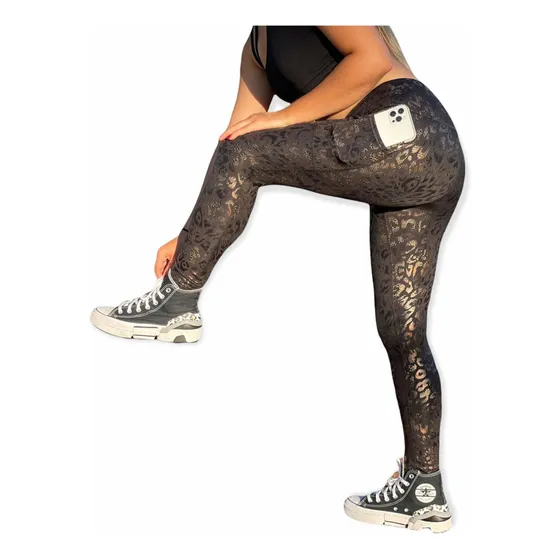 Leging Lycra Deportiva De Cintura Alta Animal Print Leopardo