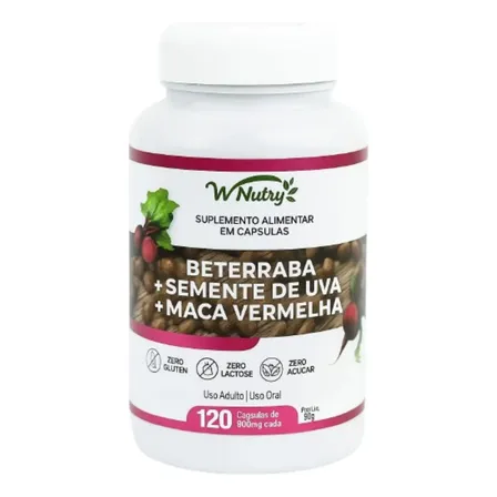 Semente De Uva + Beterraba Vasodilatador + Maca Peruana Verm