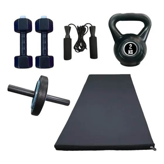 Kit Entrenamiento Gimnasio En Casa D Mr Gym Fitness Color Negro