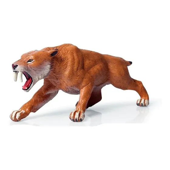 Animal Prehistorico. Tigre Dientes De Sable. 15.5 Cms. Hielo