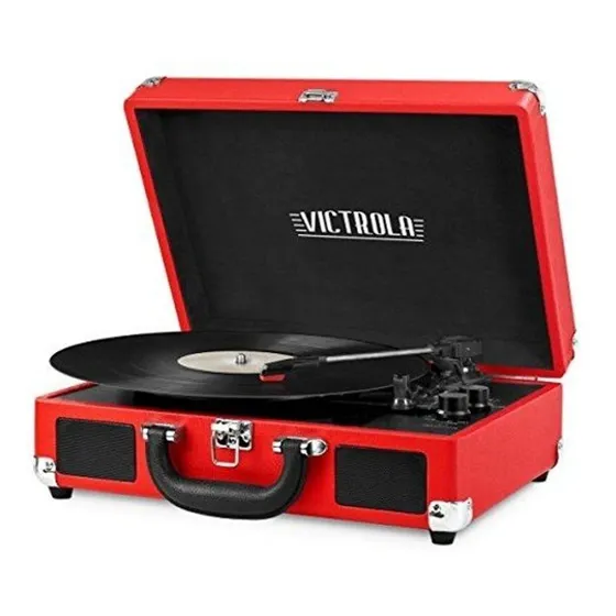 Victrola - Tocadiscos Con Altavoces (bluetooth), Color Rojo