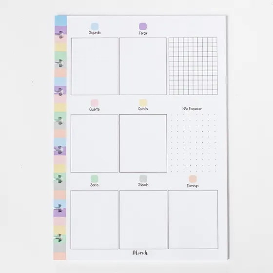Refil Planner Semanal - Organizador De Tarefas Colors A5