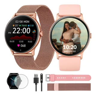 Smartwatch Redondo Premium Nfc Gps Original + Pulseira Metal