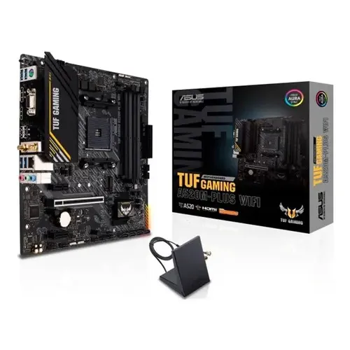 Placa Mãe Asus Para Amd Am4 Tuf Gaming A520m-plus Wifi Matx Preto