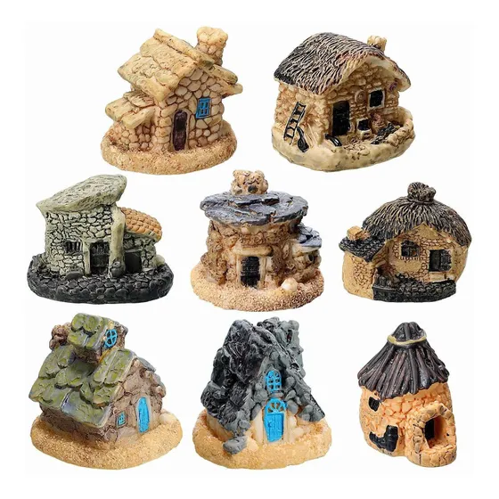 8 Pieza Hada Jardin Miniatura Piedra Muebl Adorno Mini Casa