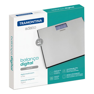 Balança Digital Tramontina Vidro P/ Banheiro Adatto Cinza Balança Digital Tramontina Vidro P/ Banheiro Adatto Cinza
