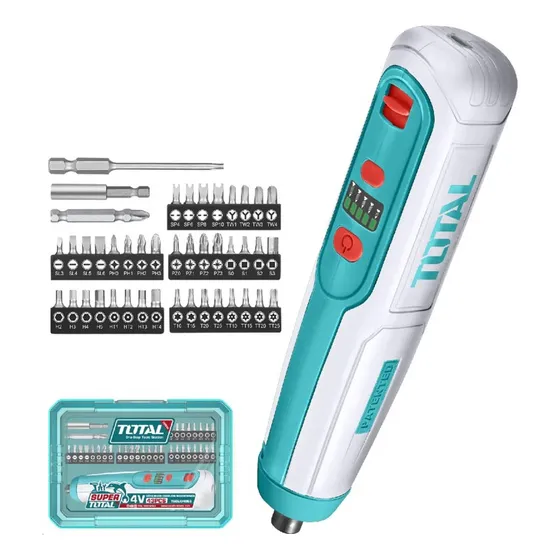 Atornillador Inalámbrico 4v A Bateria Kit 43 Pieza + Estuche Color Turquesa Frecuencia 50 60hz