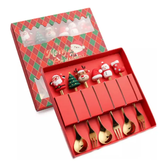 Set De 6 Cucharas Navideñas