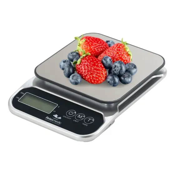 Balança De Cozinha Digital X6 Até 5kg C/ Precisão Relaxmedic Cor Cinza