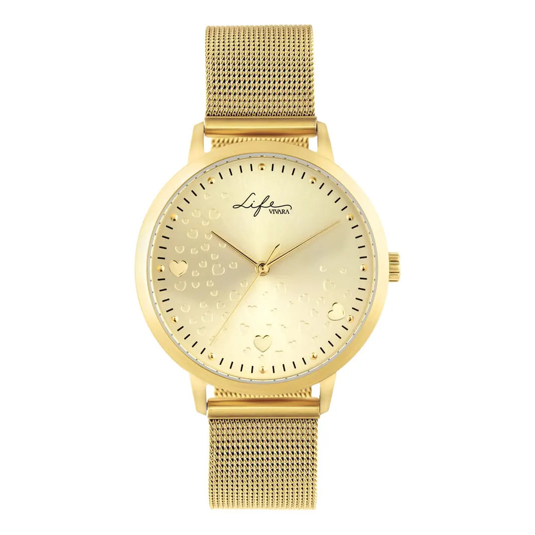Relogio Life Amor Feminino em aco