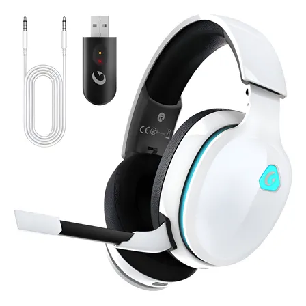 2.4ghz Wireless Gaming Headset Para Pc,ps4,ps5,xbox,switch Branco