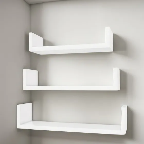Set 3 Estantes Repisa Pared Corchete Blanco Arendal
