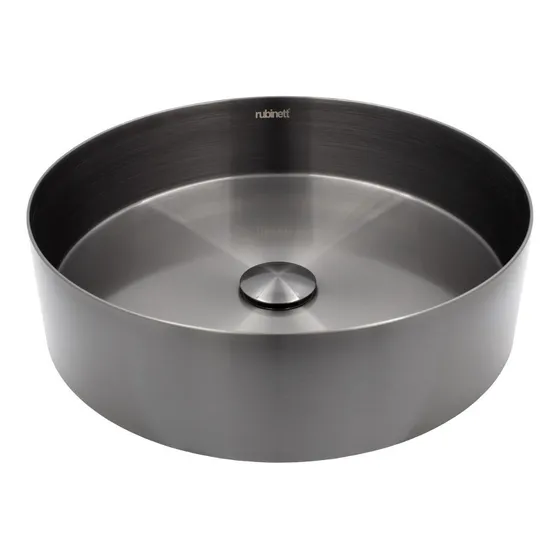 Ovalin Lavabo Redondo Acero Inoxidable 304 Negro Super Lujo