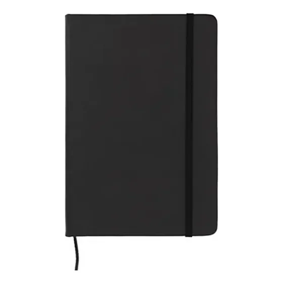 Notebook A5 Negro Negro Cómodo Escribir Fuax Leather Cover