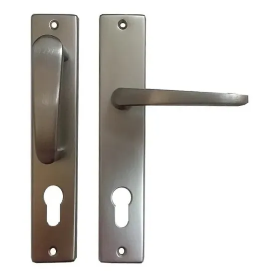 Manilla Aluminio Puerta Reja Hierro Cerradura Acero Satinada