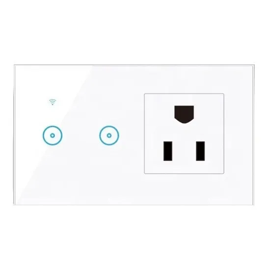 Apagador Inteligente Y Contacto Smart Touch Blanco 2 Botones